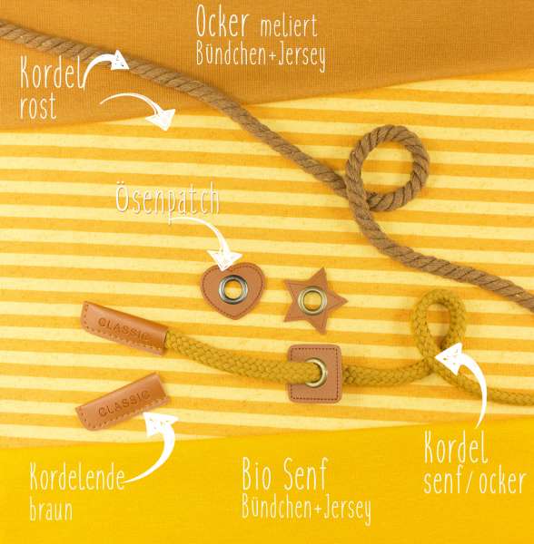 REST 33 cm Bio Sommersweat #Ringel Senf